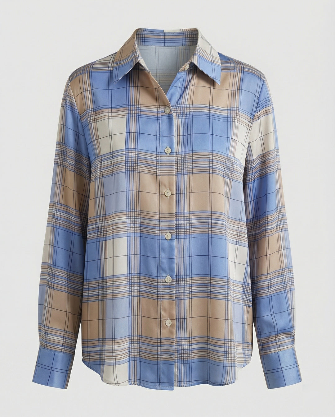 Damen Bluse Oversize Karo