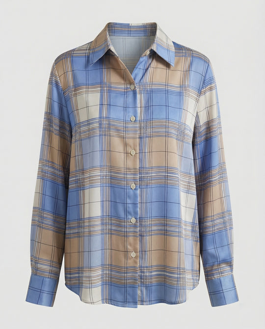 Damen Bluse Oversize Karo