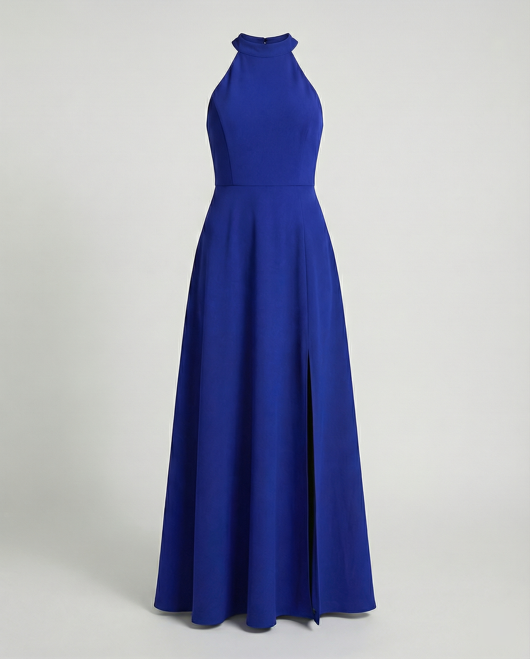 Damen Elegantes Maxikleid mit Seitenschlitzen und hochgeschlossenem Ausschnitt R&B