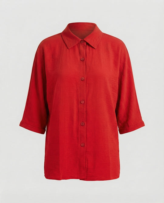 Damen Hemdbluse Oversize mit Knopfleiste