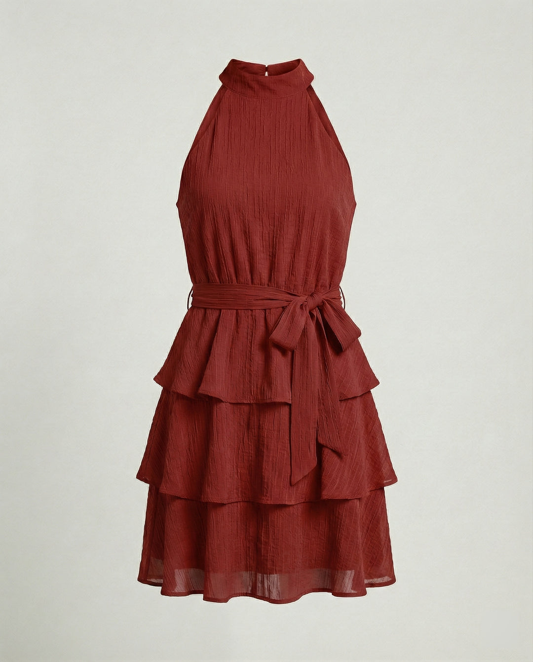 Neckholder Stufenkleid Mit Volant Damen