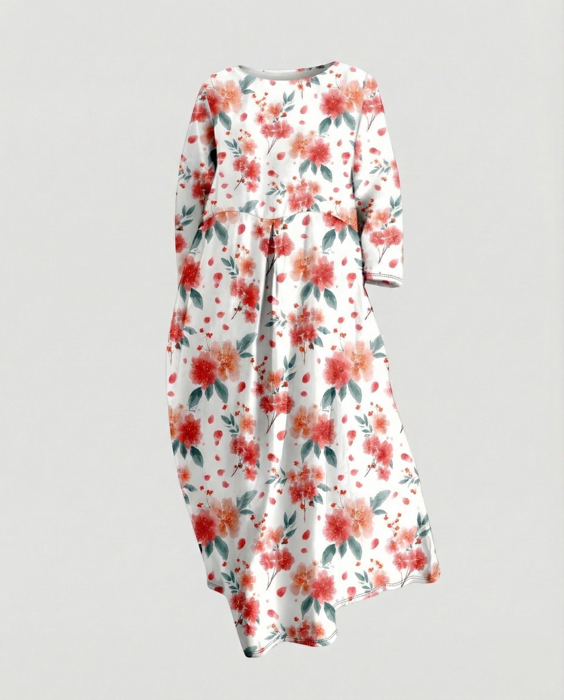 Damen Maxikleid floral mit Taschen