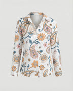 Hemdbluse Seidenoptik Damen Floral