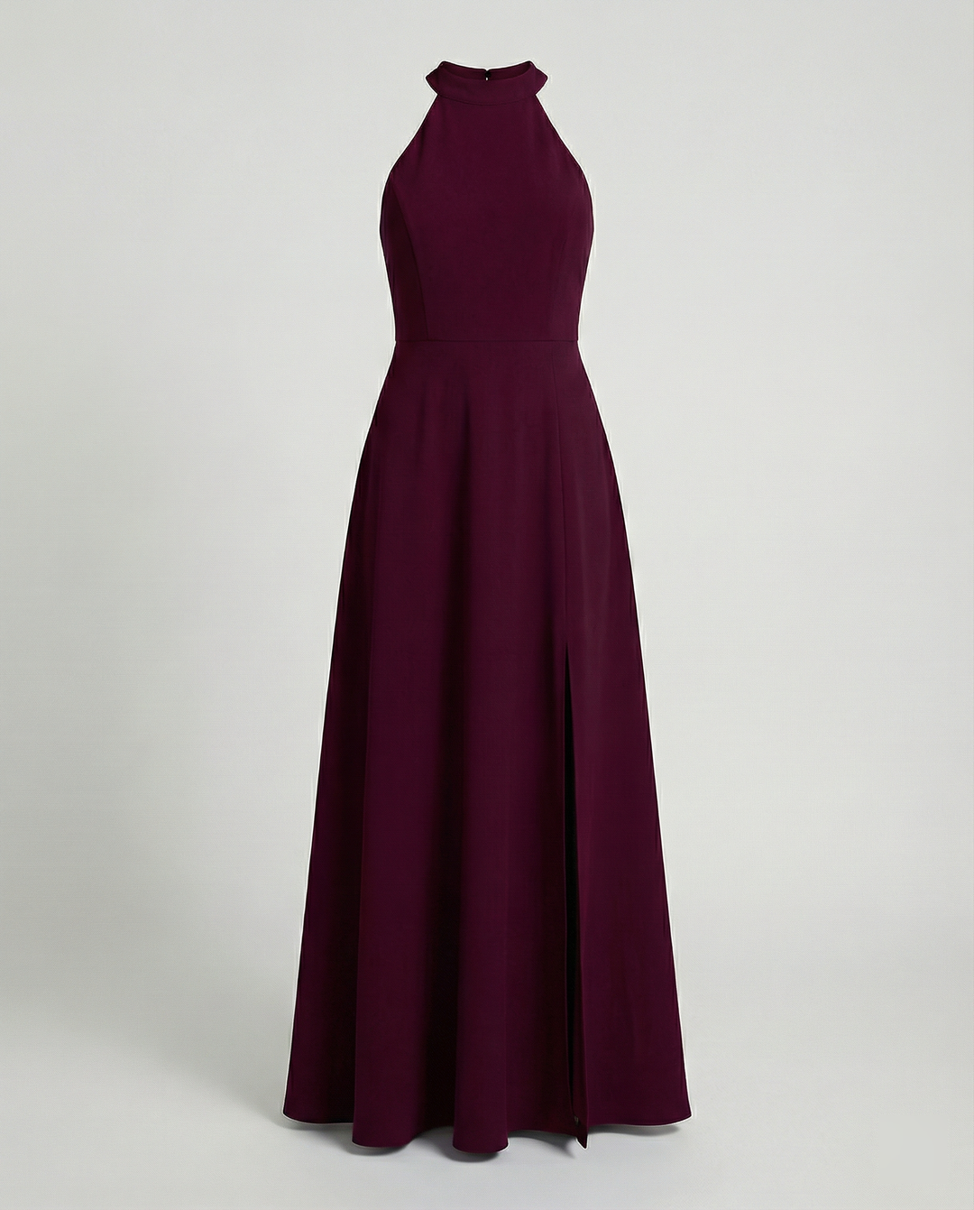 Damen Elegantes Maxikleid mit Seitenschlitzen und hochgeschlossenem Ausschnitt R&B