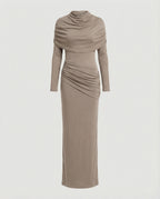 Damen Maxikleid mit Drapierung