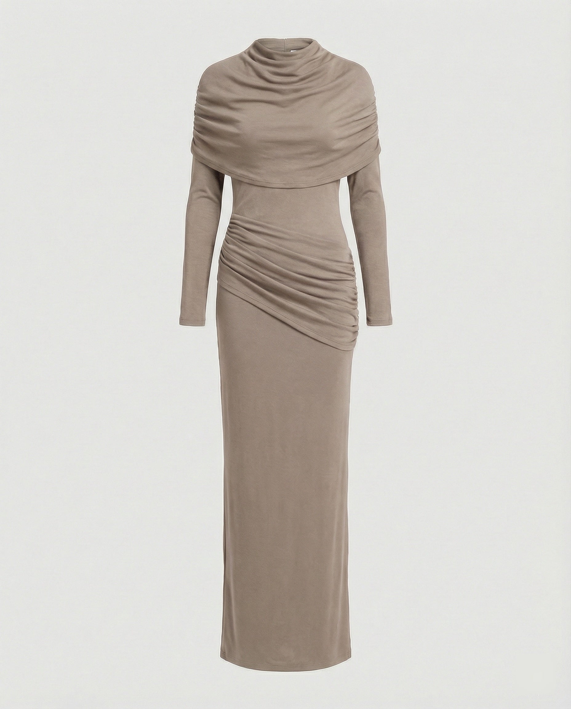 Damen Maxikleid mit Drapierung