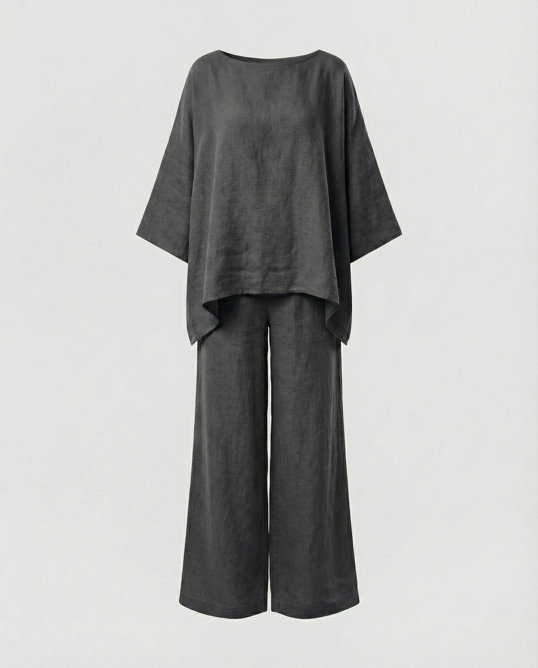 Leinen Zweiteiler Set Damen mit Palazzo-Hose