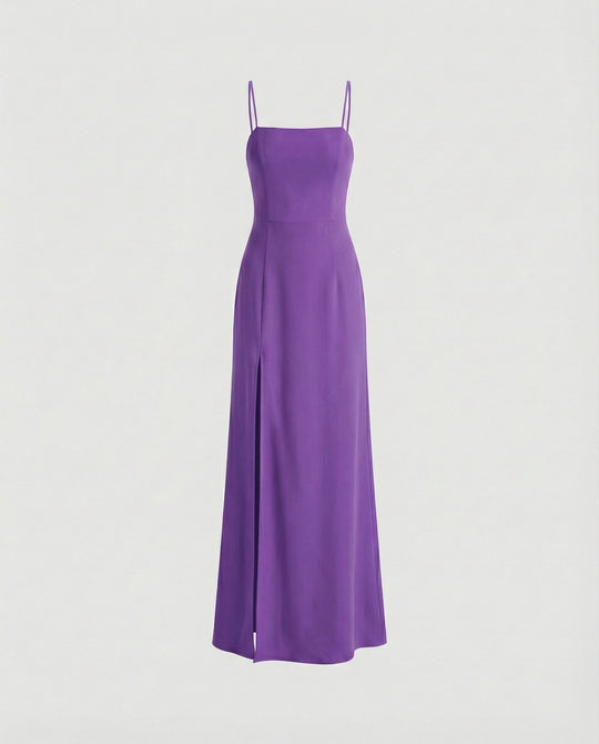Damen Elegantes Abendkleid mit schwingendem Rock und tiefem Schlitz R&B