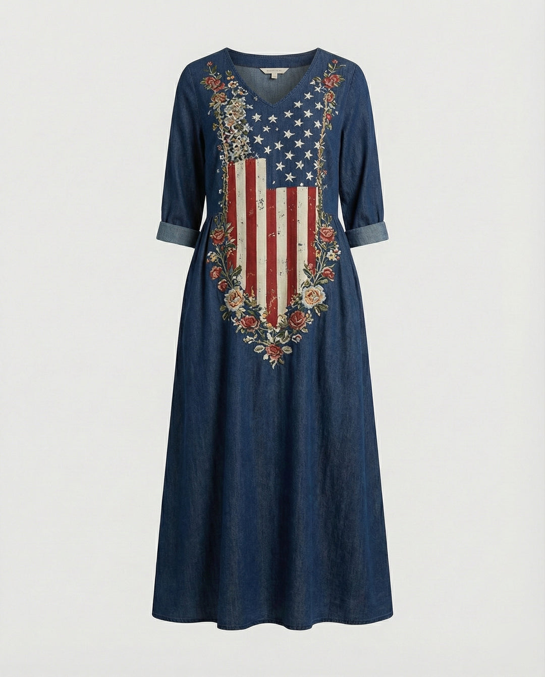 A-Linie Maxikleid Damen Mit Taschen