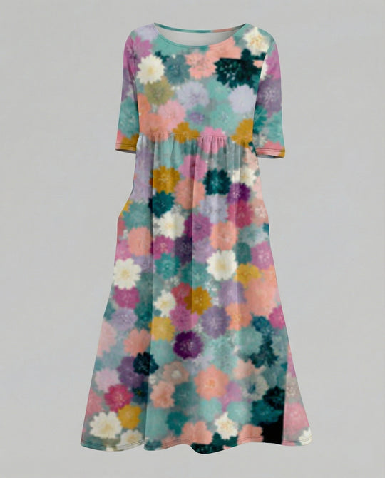 Damen Maxikleid A-Linie fließend