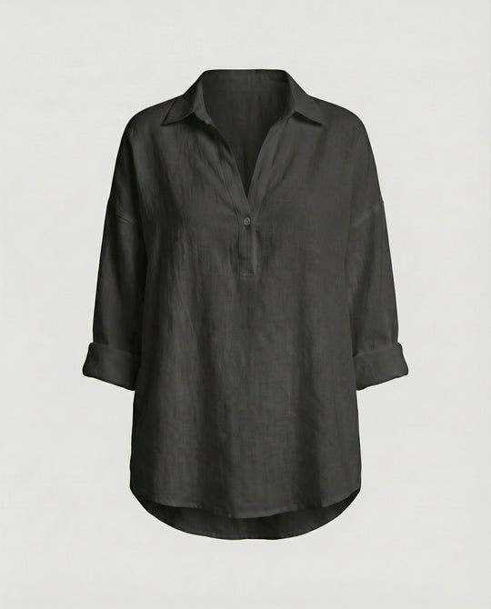 Leinenbluse Damen mit Knopfleiste