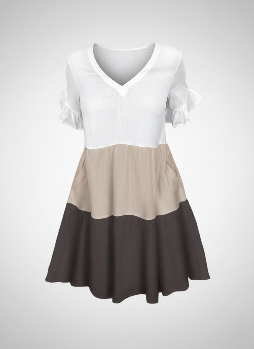 Damen Sommerkleid Midikleid Volant