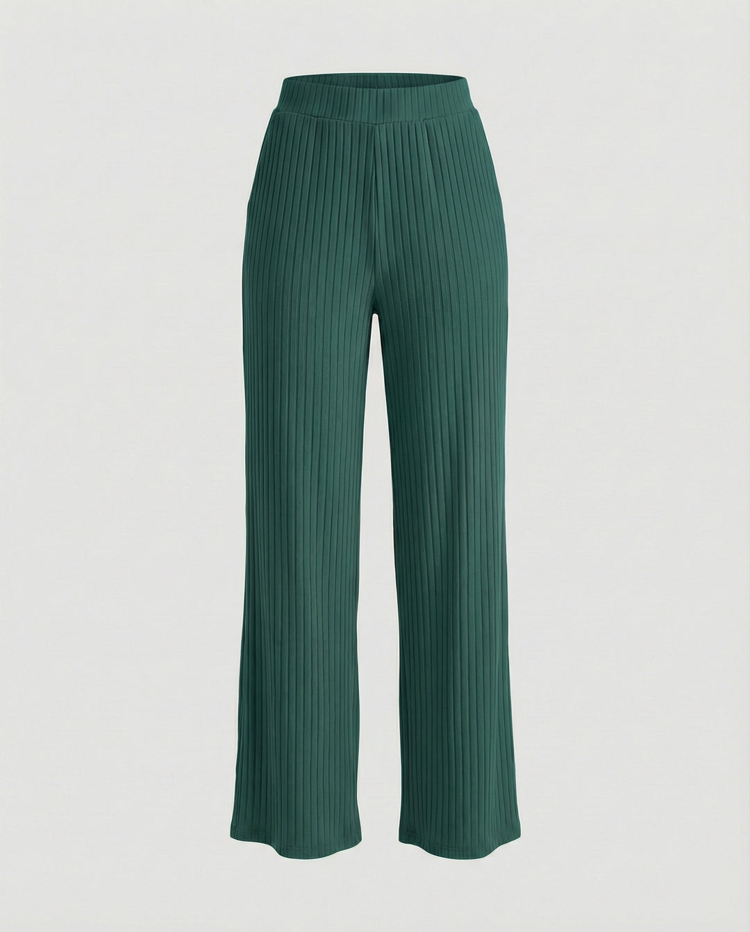 Damen elegante weit geschnittene Sommerhose mit feiner Rippstruktur R&B