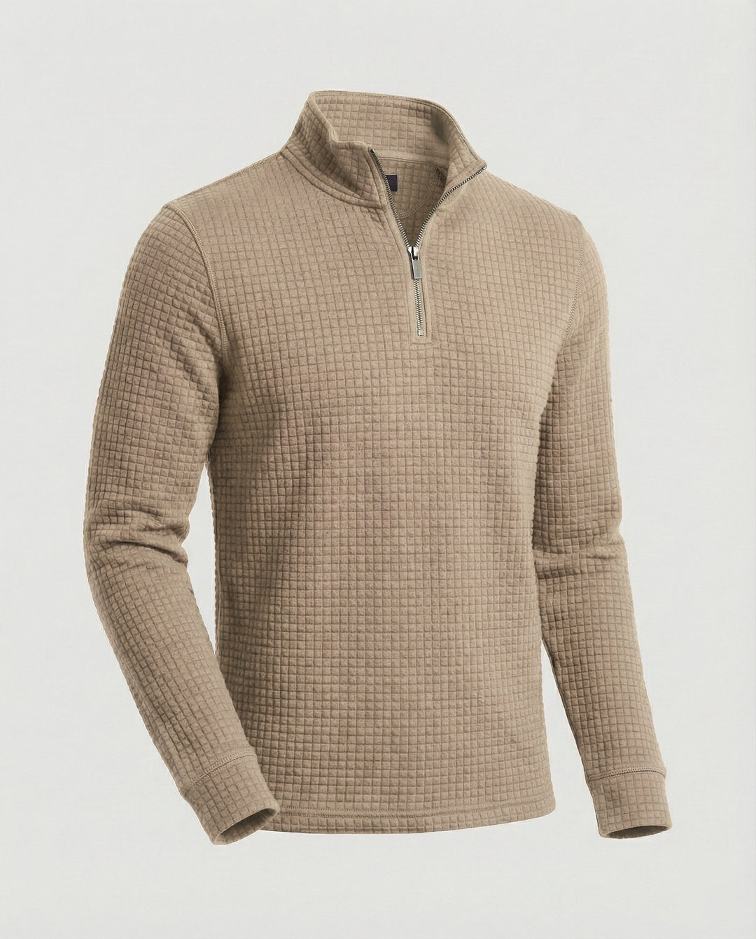 Herren funktionales Langarmshirt mit modernem Stehkragen und Reißverschluss R&B