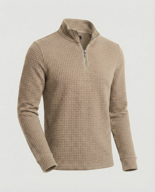 Herren funktionales Langarmshirt mit modernem Stehkragen und Reißverschluss R&B