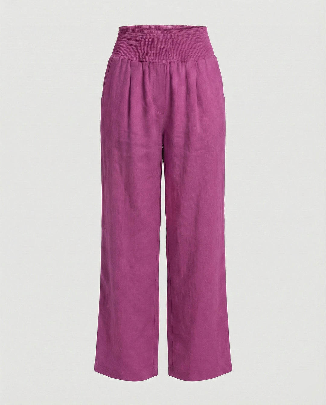 Damen Luftige Leinenhose mit elastischem Bund und Weitschnitt R&B