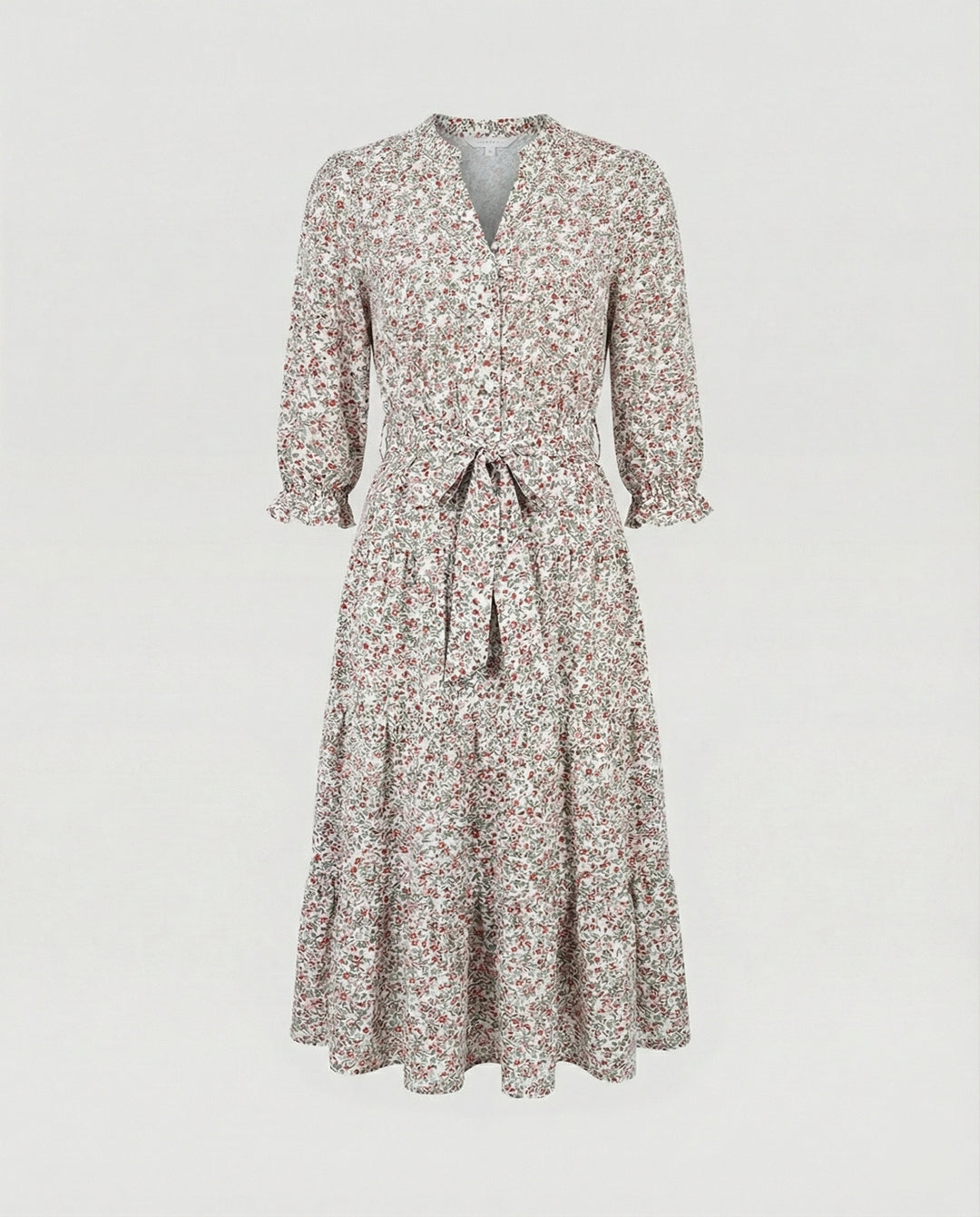 Damen Midikleid Sommer mit Volant