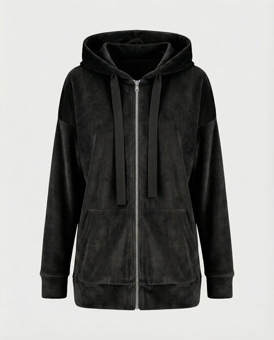 Freizeitkleidung Damen Velours Kapuzenjacke