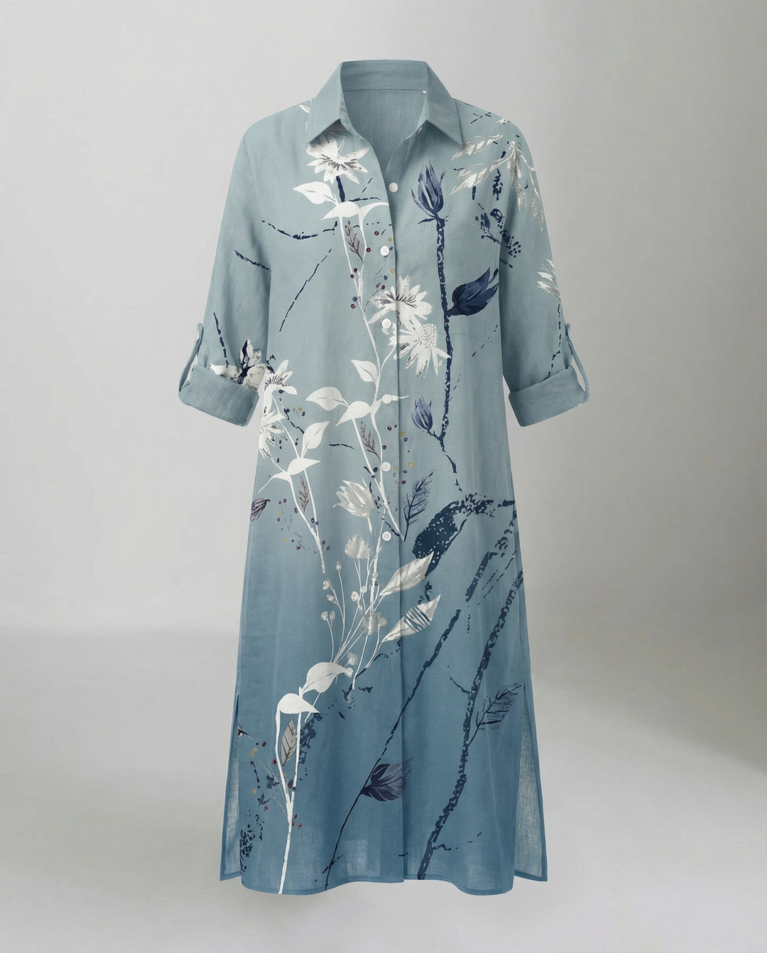 Damen Kaftan Kleid lang Seidenoptik