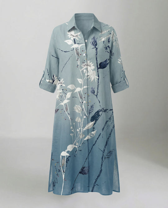 Damen Kaftan Kleid lang Seidenoptik