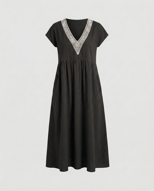 Damen Midikleid Sommer Spitze