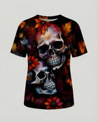 Kurzarmshirt Totenkopf Print Damen
