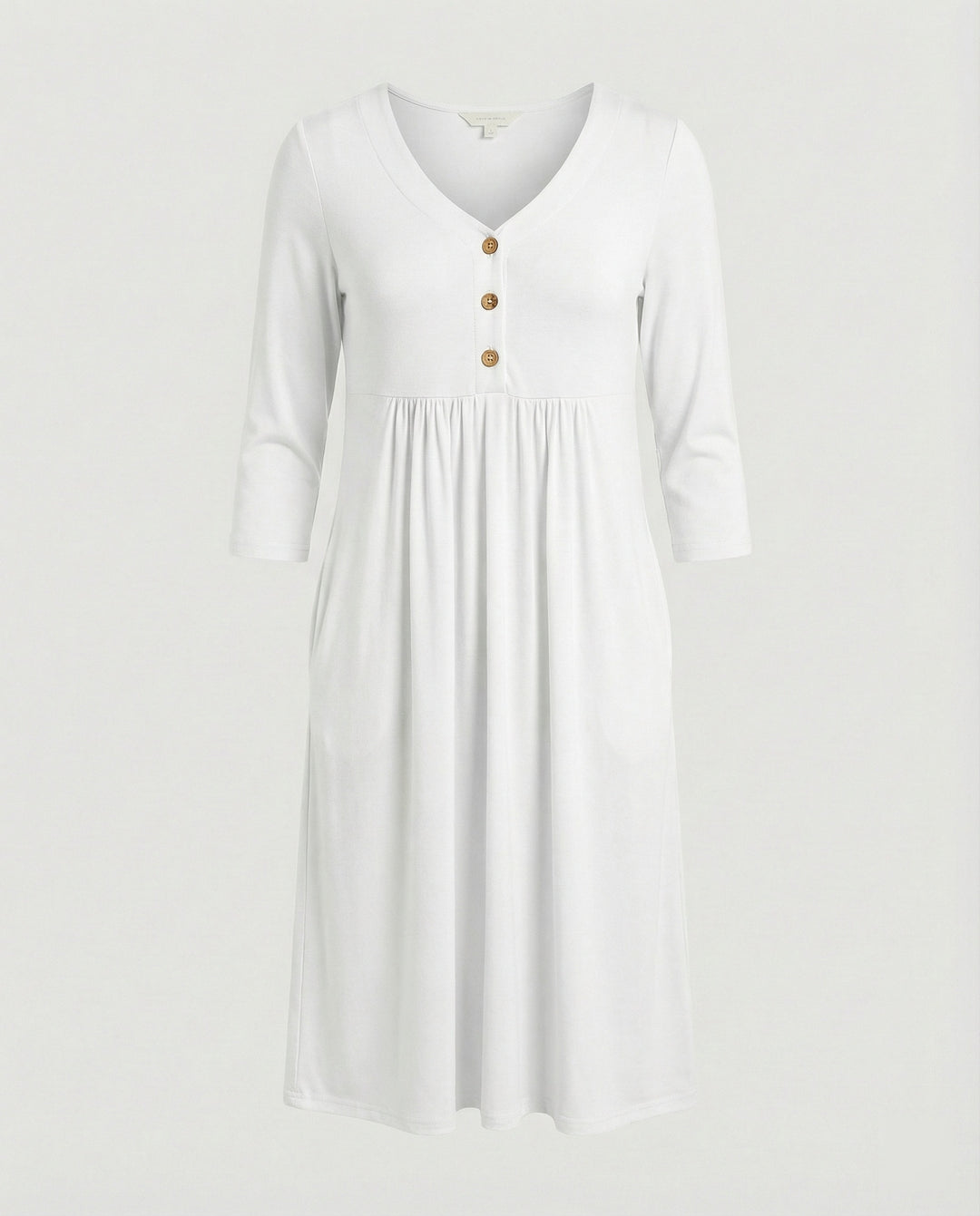 Damen Midikleid Empire V-Ausschnitt