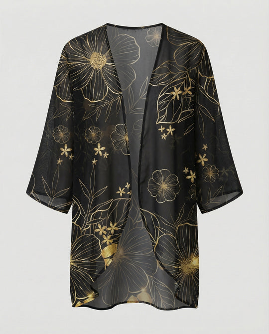 Offener Kimono Damen Floral