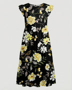 Damen Sommerkleid knielang mit Volant