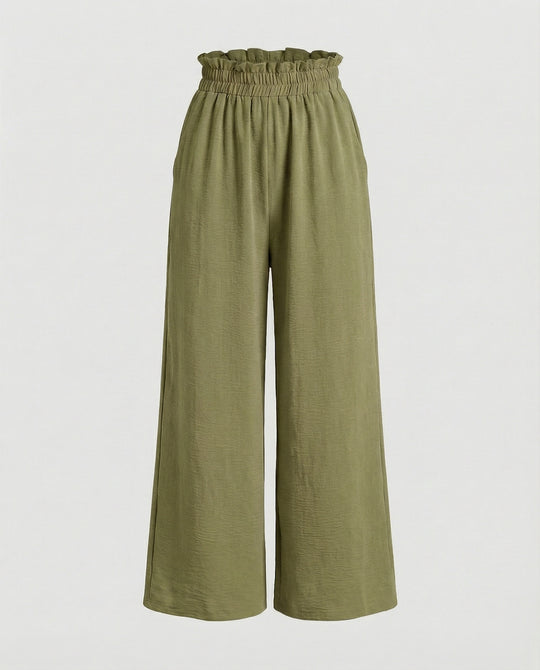 Damen Culotte-Hosen mit weitem Bein und elastischem Bund R&B