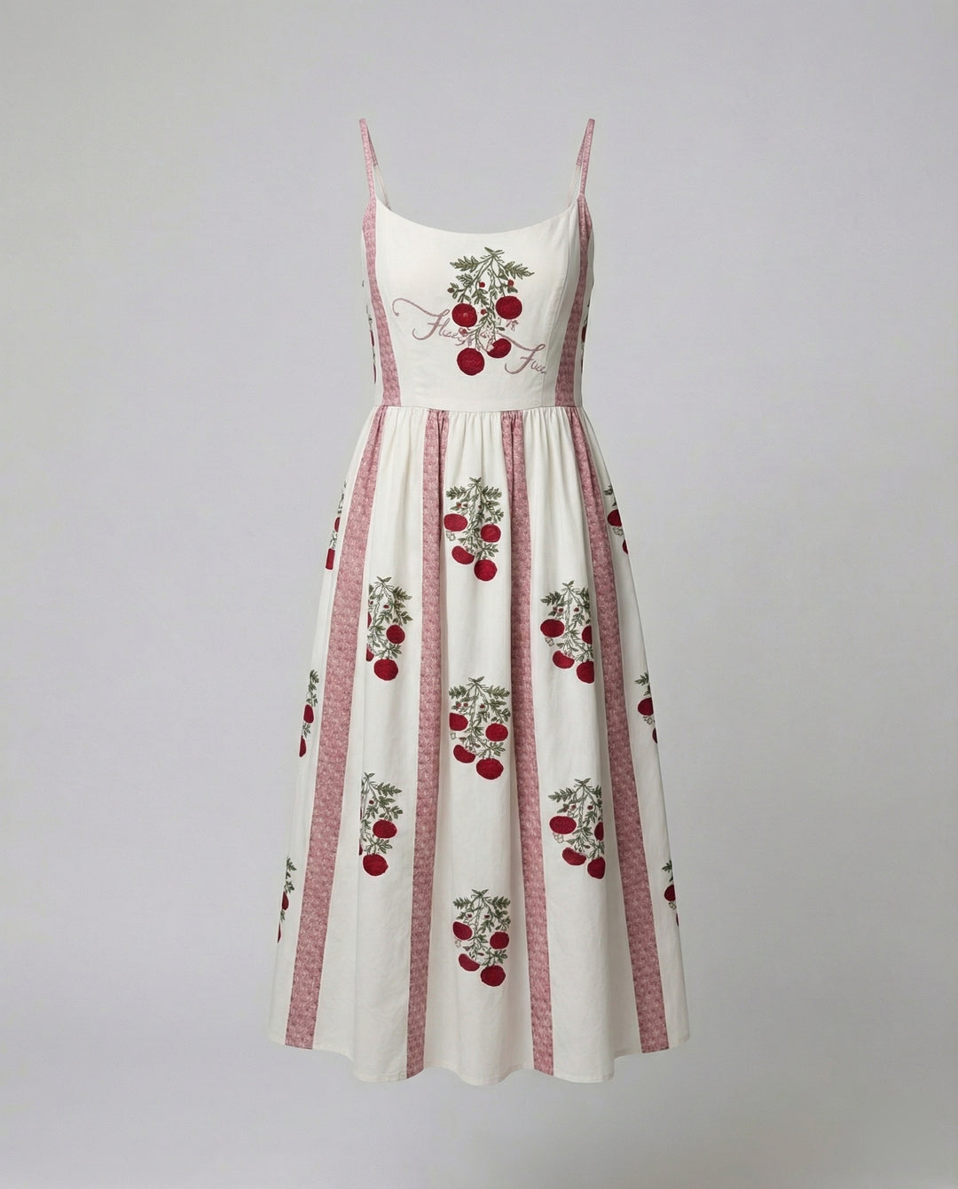 R&B | Einfarbiges Kleid mit U-Ausschnitt und Strapsen
