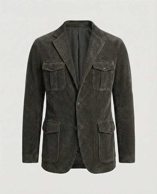 Herren Cordjacke mit multifunktionalen Taschen und modernem Schnitt