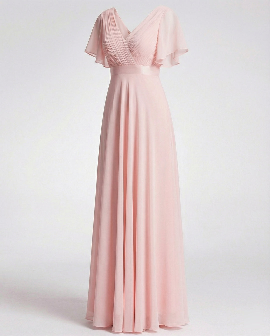 Damen Maxikleid Chiffon elegant plissiert