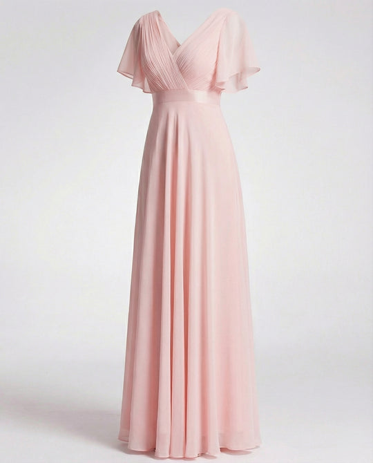 Damen Maxikleid Chiffon elegant plissiert