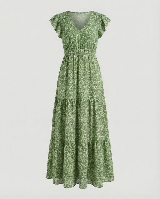 Damen Maxikleid Sommer Smokbund