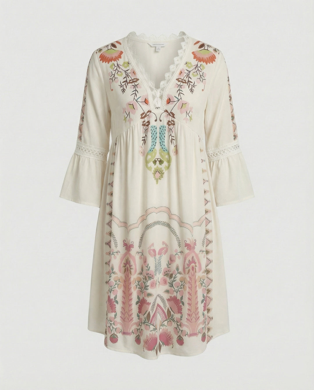 Boho Blumenkleid Damen A-Linie