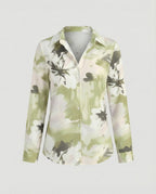 Hemdbluse Seidenoptik Damen Floral