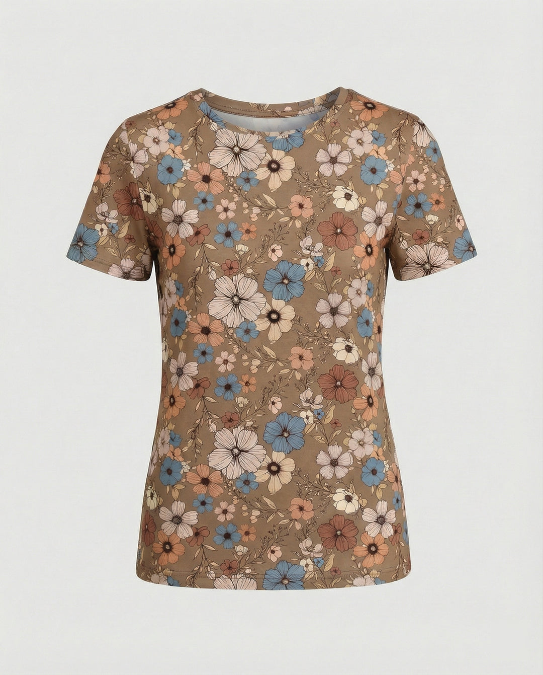 Kurzarmshirt Damen Mit Blumenprint