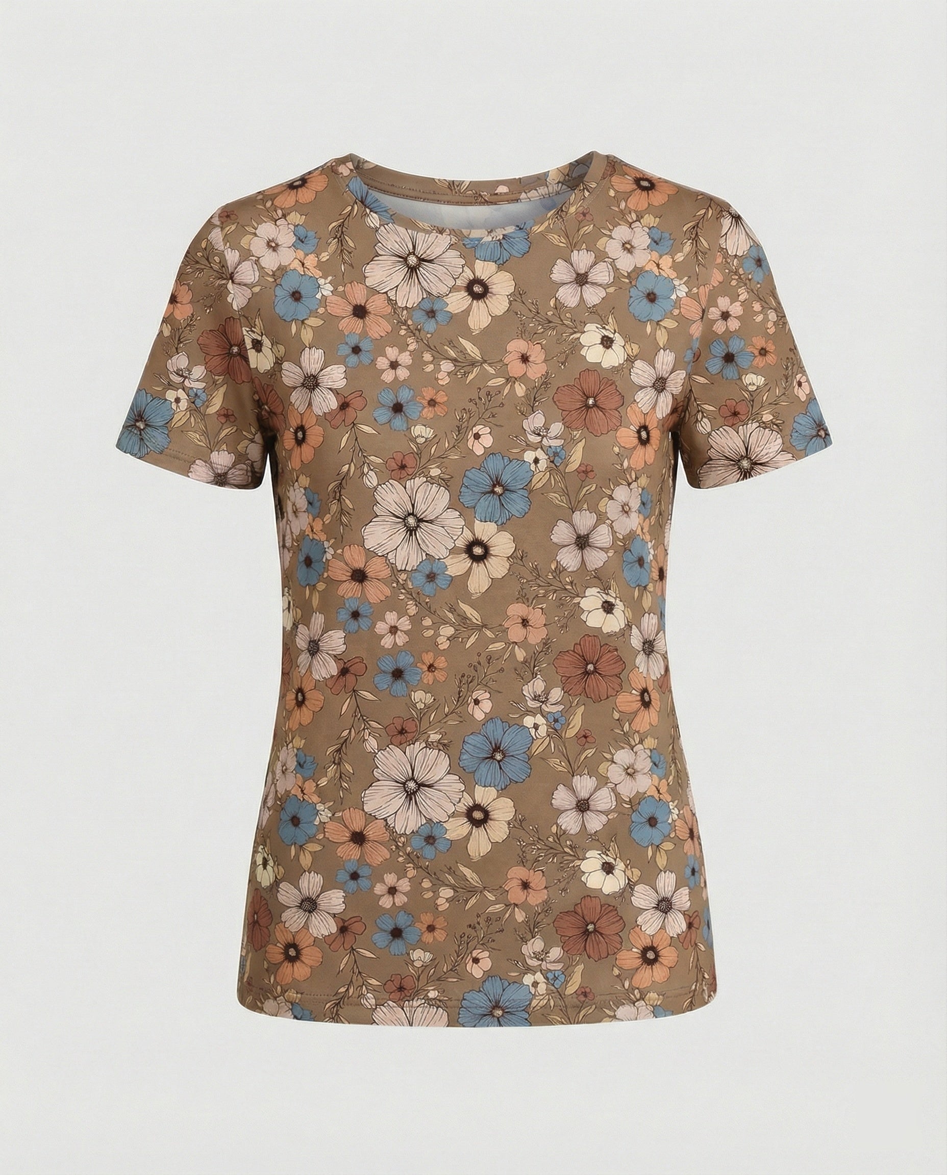 Kurzarmshirt Damen Mit Blumenprint