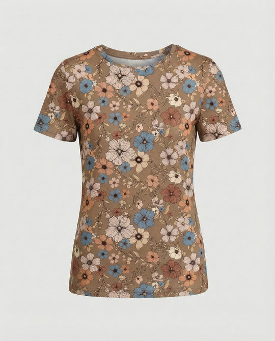 Kurzarmshirt Damen Mit Blumenprint