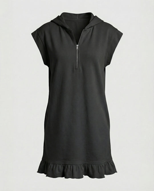 Damen Hemdkleid Midi mit Reißverschluss