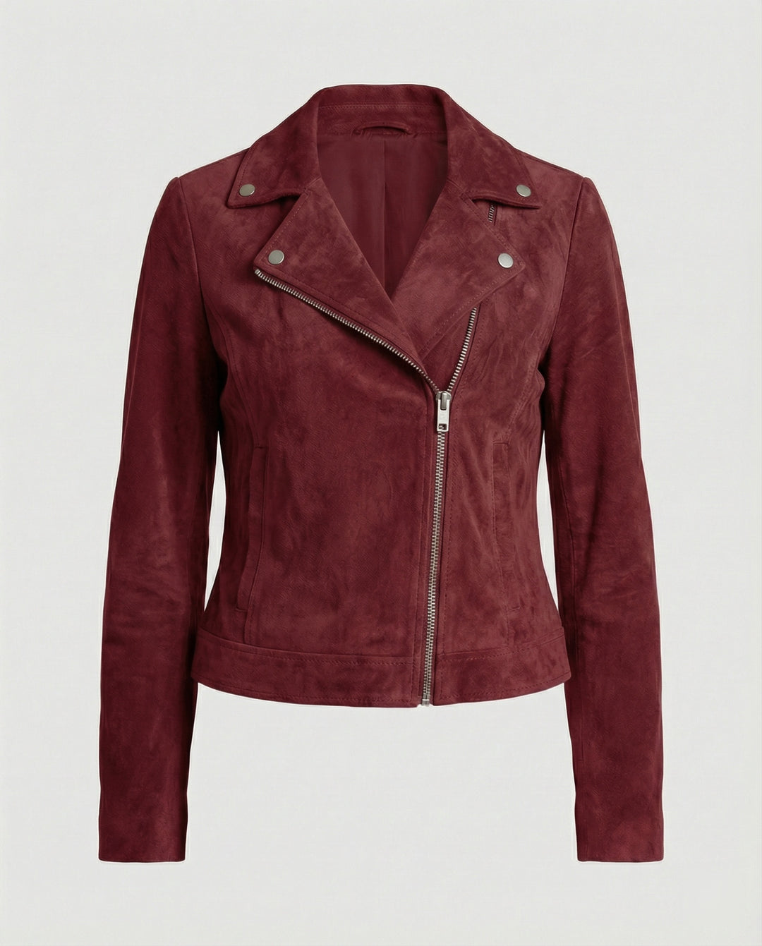 Braune Lederjacke Damen Wildlederoptik