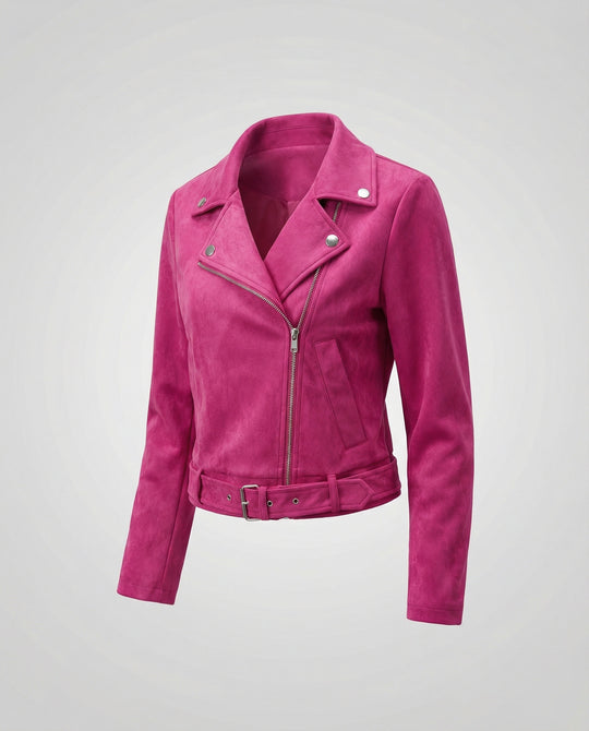 Braune Lederjacke Damen Wildlederoptik