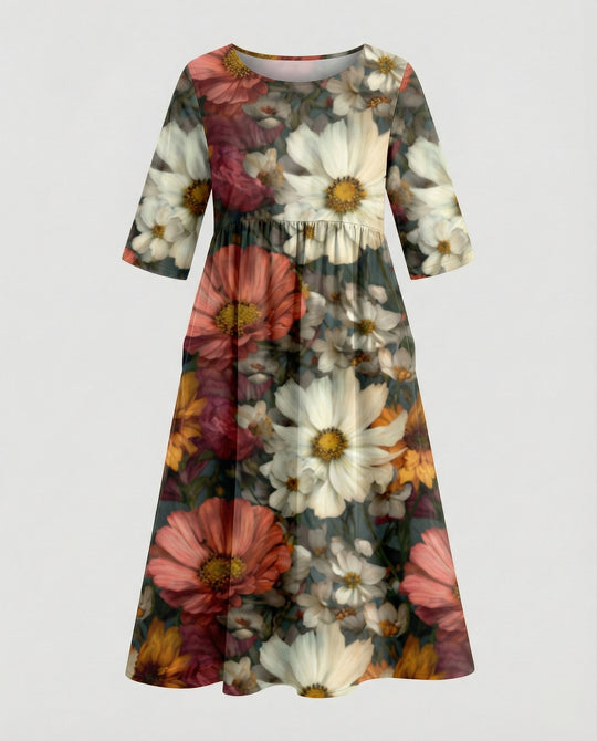Damen Maxikleid A-Linie fließend