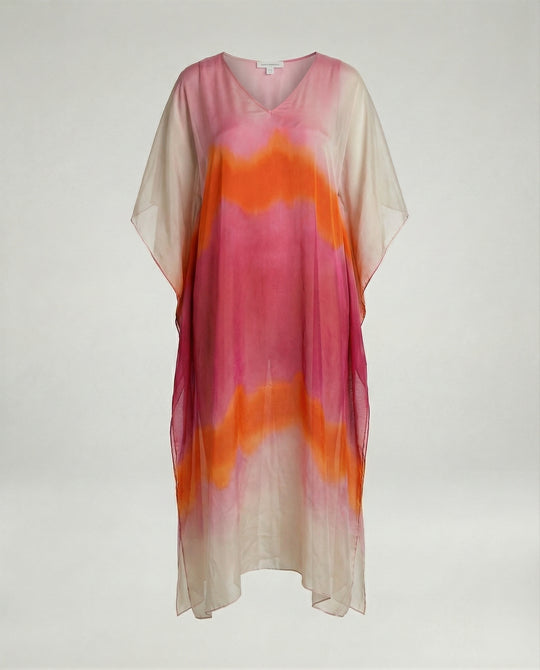 Damen Kaftan Kleid Chiffon V-Ausschnitt