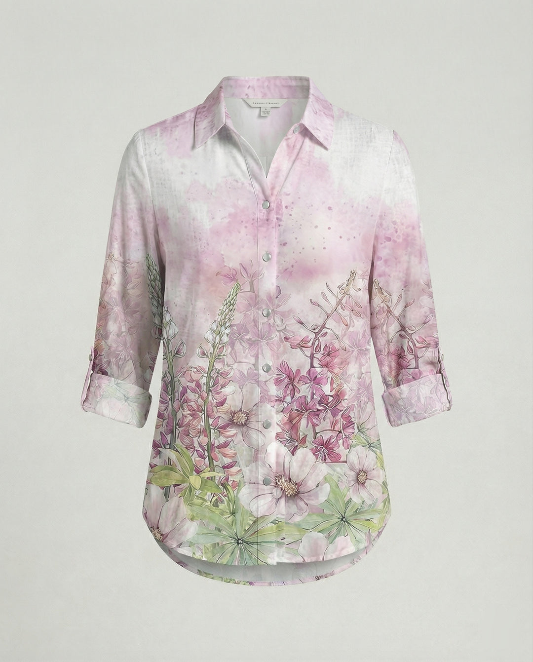 Leinenoptik Bluse Damen Floral