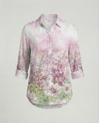 Leinenoptik Bluse Damen Floral