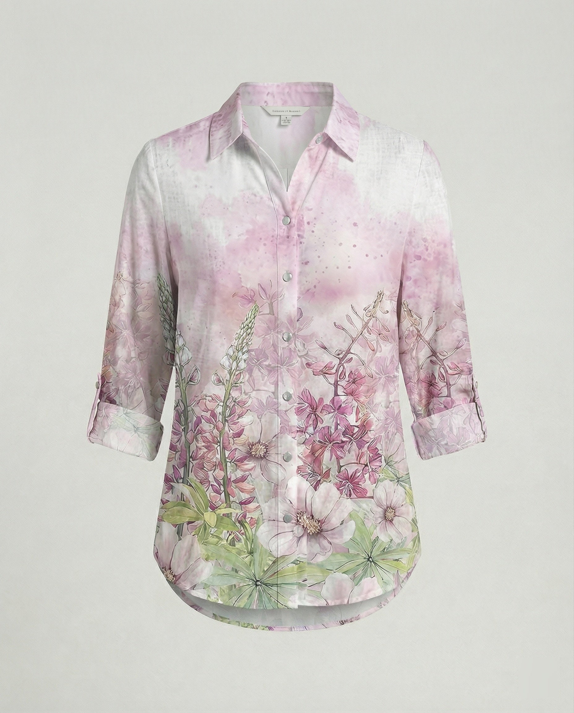 Leinenoptik Bluse Damen Floral