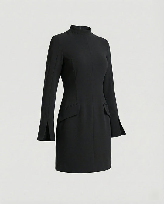 Damen elegantes Minikleid mit Taschen