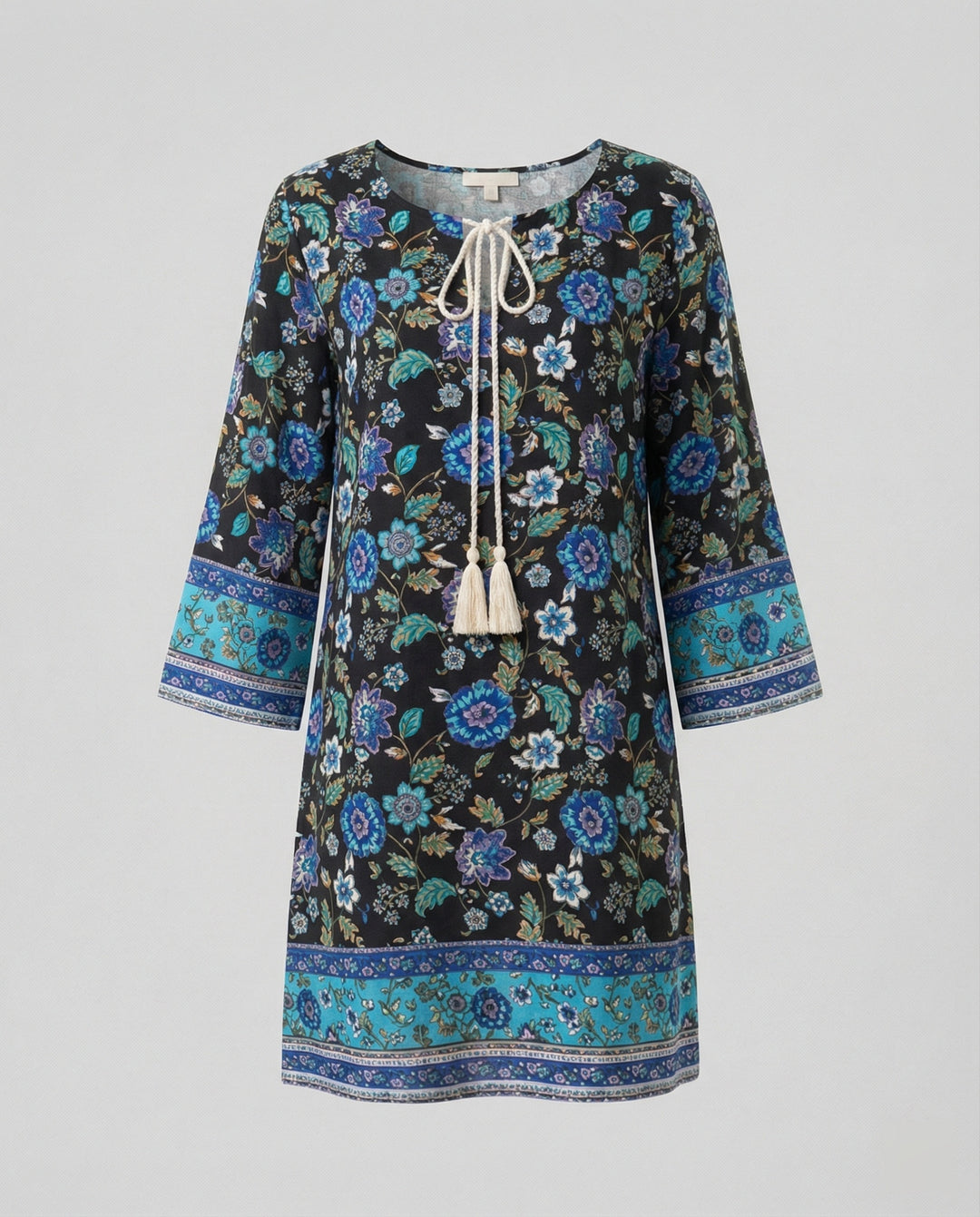 Kurzes Tunika Kleid Damen Floral